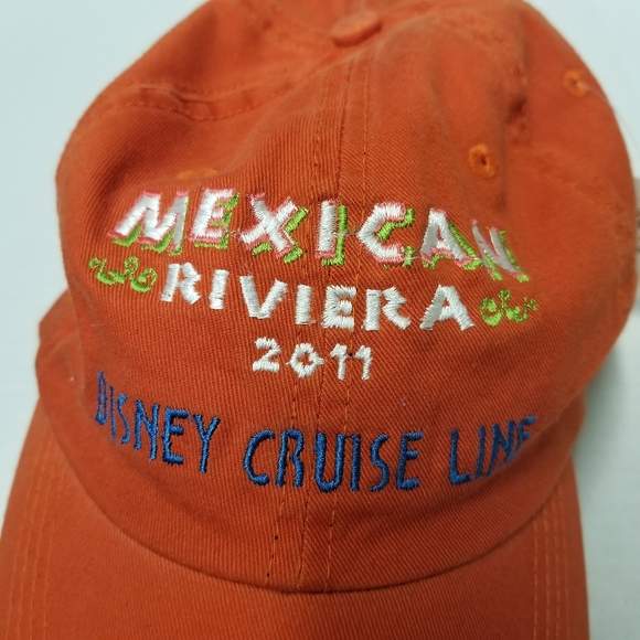 Lot 4 Disney Cruise Line Mexican Riviera 2011 Baseball Cap Hat New Unworn Orange - Picture 2 of 6